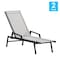 Flash Furniture Black/Gray Adjustable Chaise Lounge with Arms JJ-LC323-BLK-GRY-GG - alternate 7